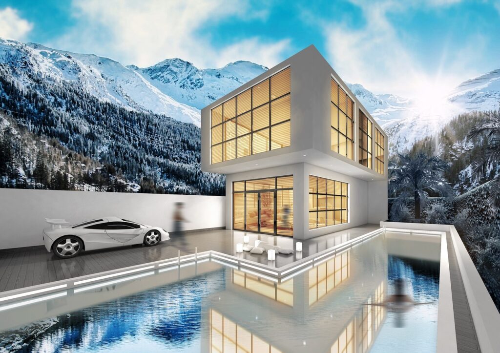 villa, architecture, rendering, external, model, building, design, perspective, morning, live, house, villa, villa, villa, villa, villa